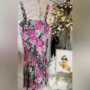 Madison Leigh Pink and Black Floral Dress